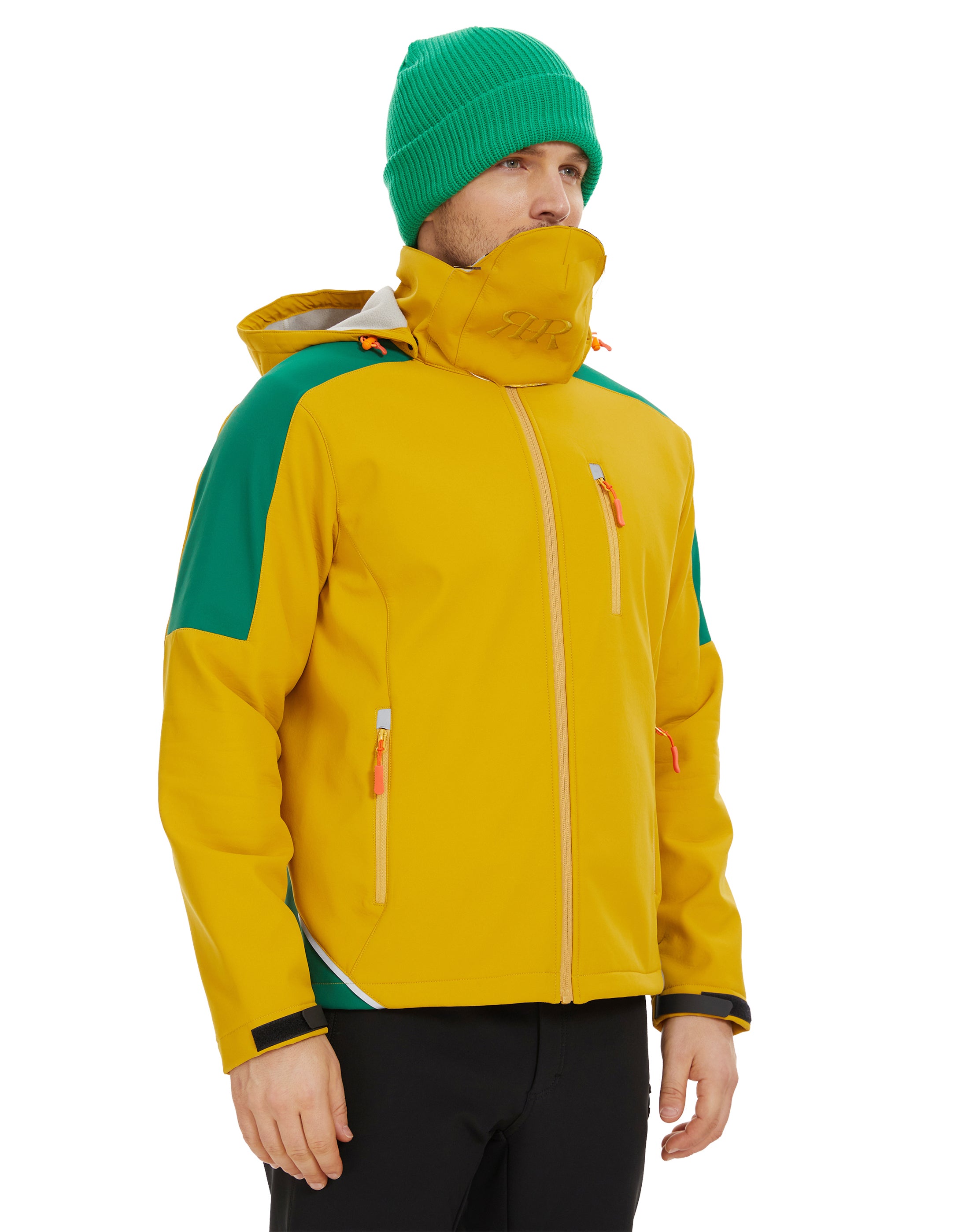 Men’s Skating Softshell Jacket Fleece Lined Windproof - Yellow