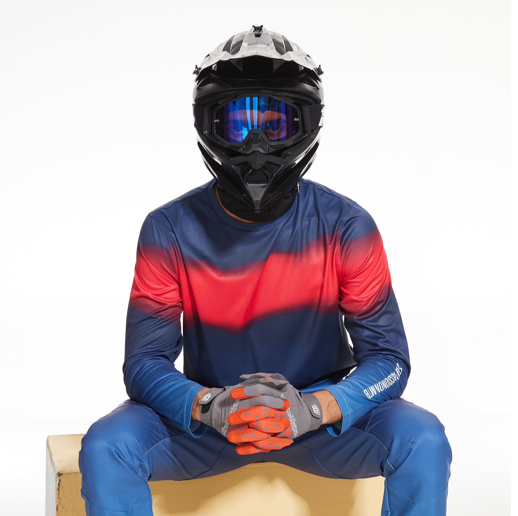 MTB Jersey Long Sleeve - Blue Red