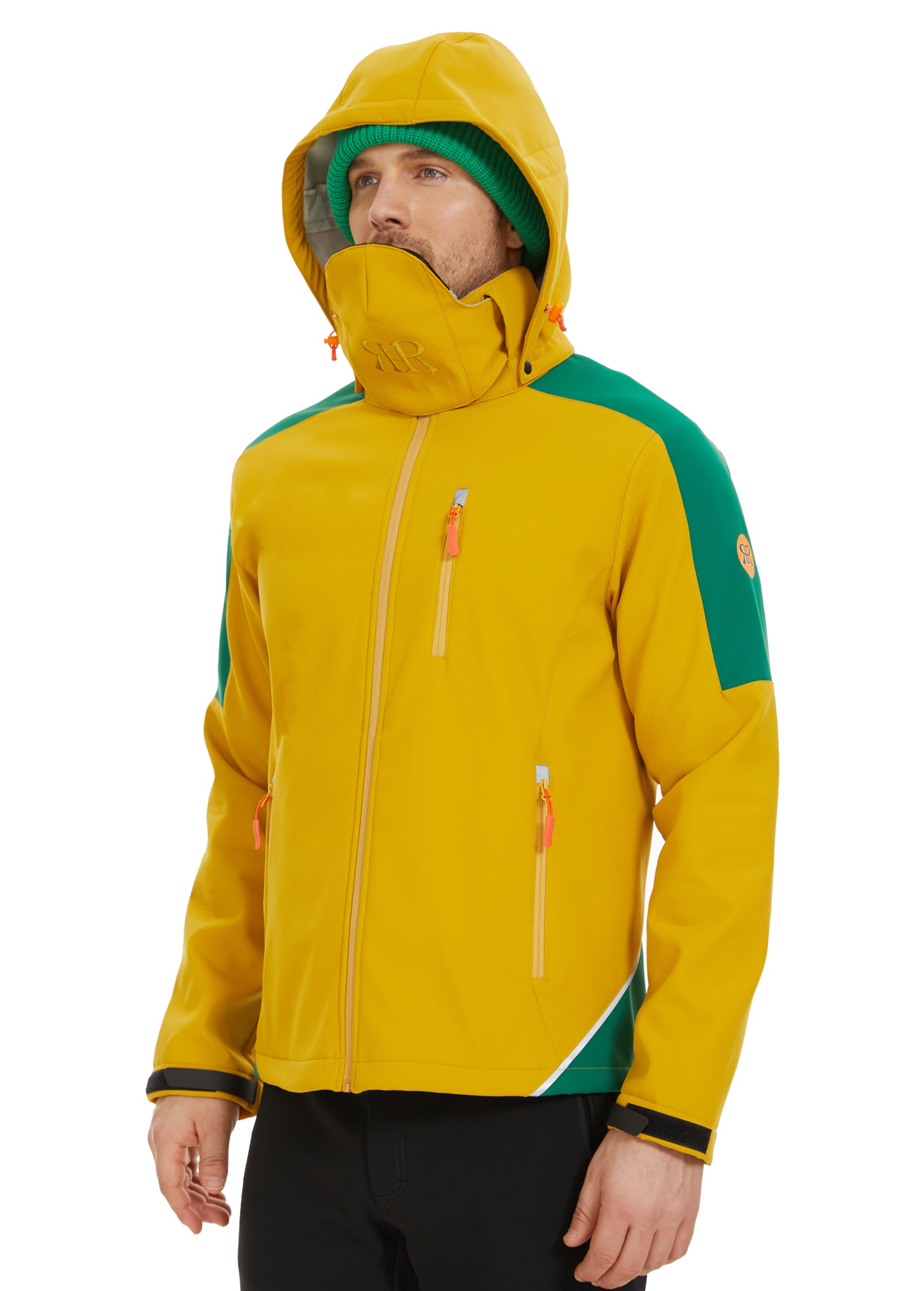 Men’s Skating Softshell Jacket Fleece Lined Windproof - Yellow