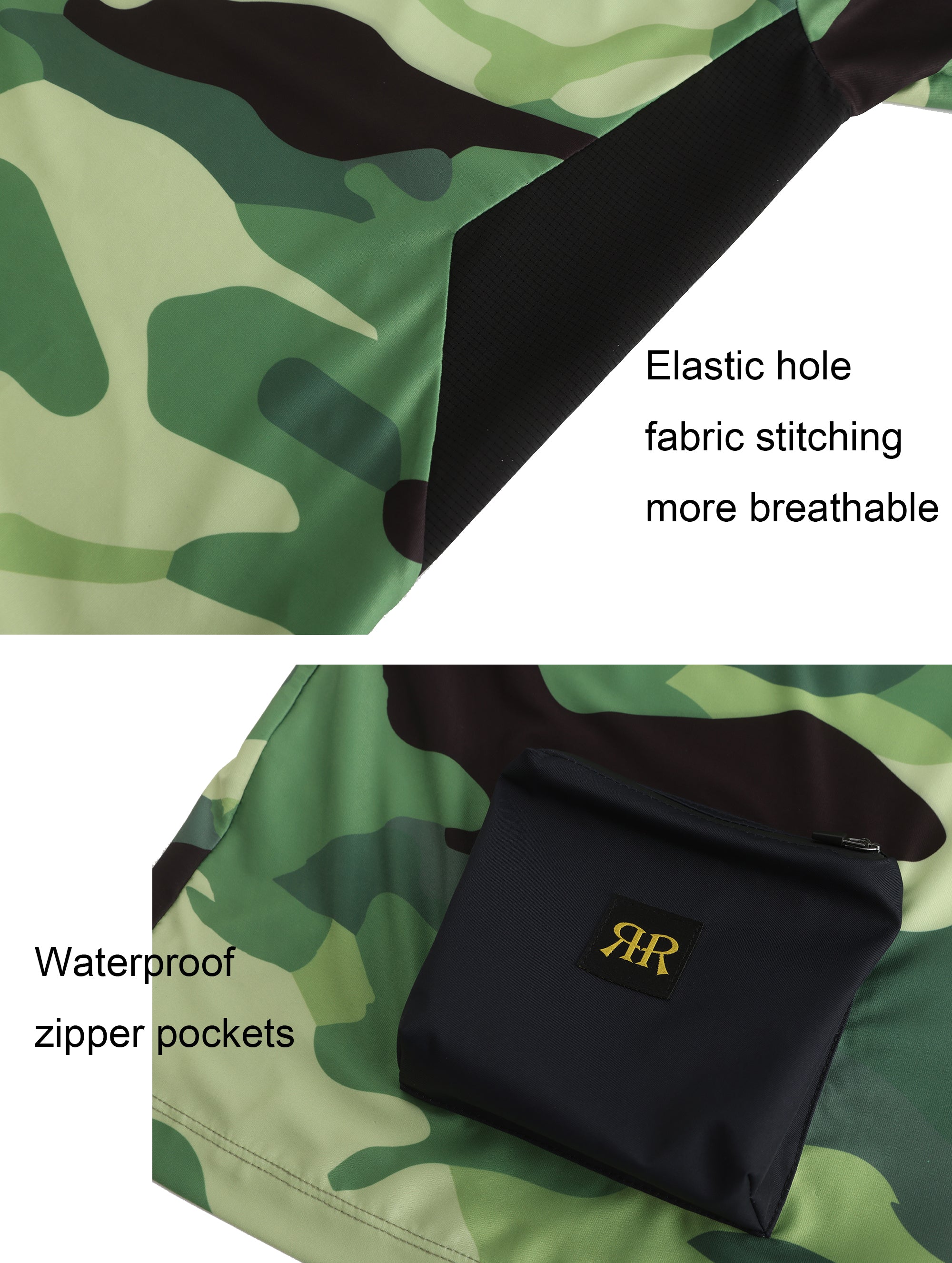 Men's Hiking Crew T-shirts - Green Camo