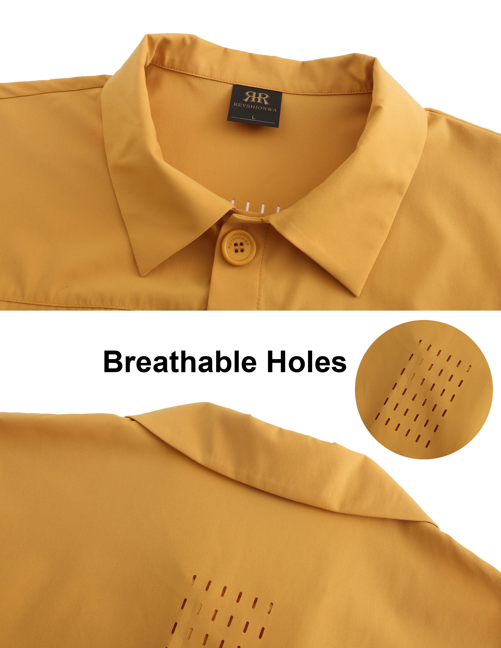 Outdoor Hiking Shirt Short Sleeve - Yellow