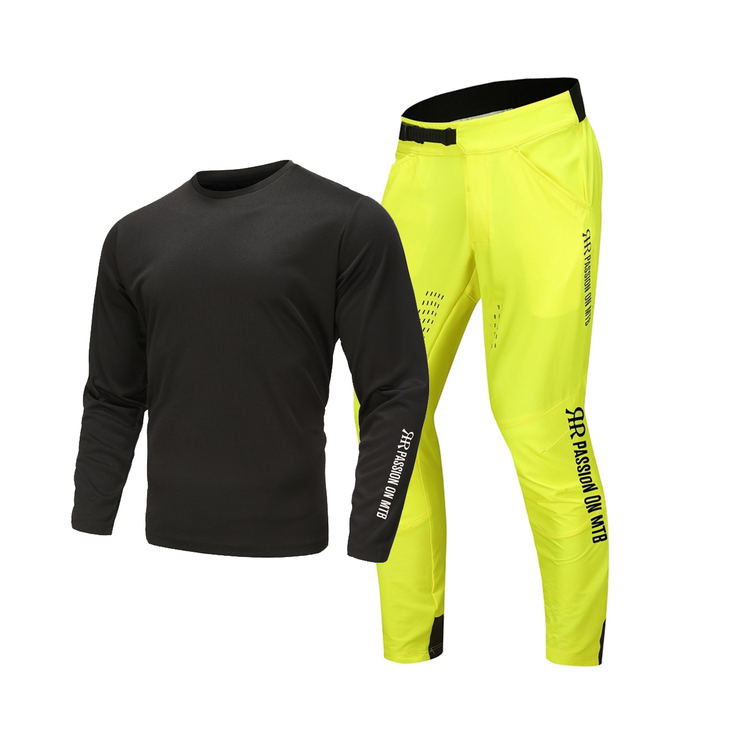 MTB Downhill Pants and Jersey - Fluorescent Yellow