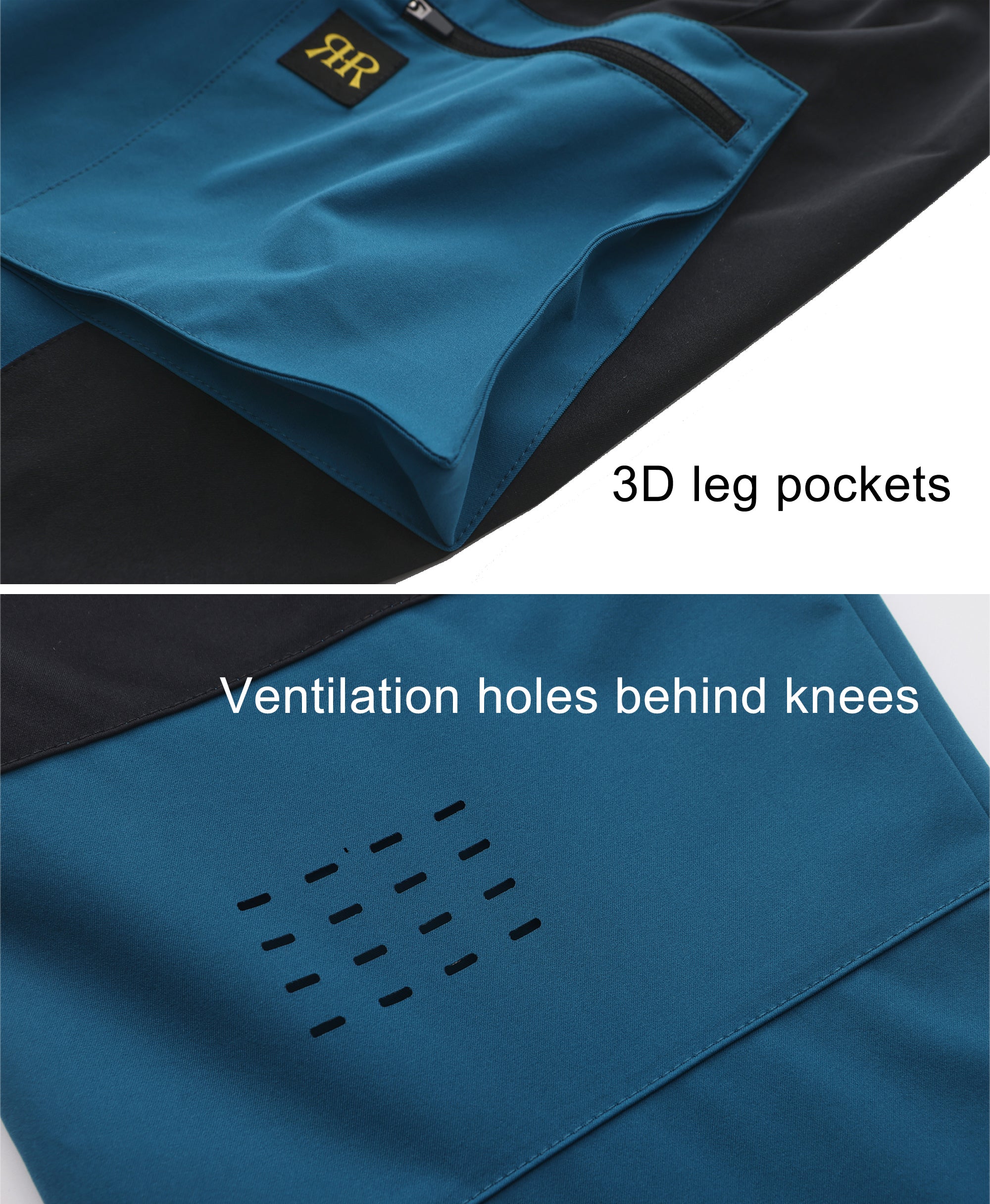 Men's Outdoor Hiking Pants - Black Blue