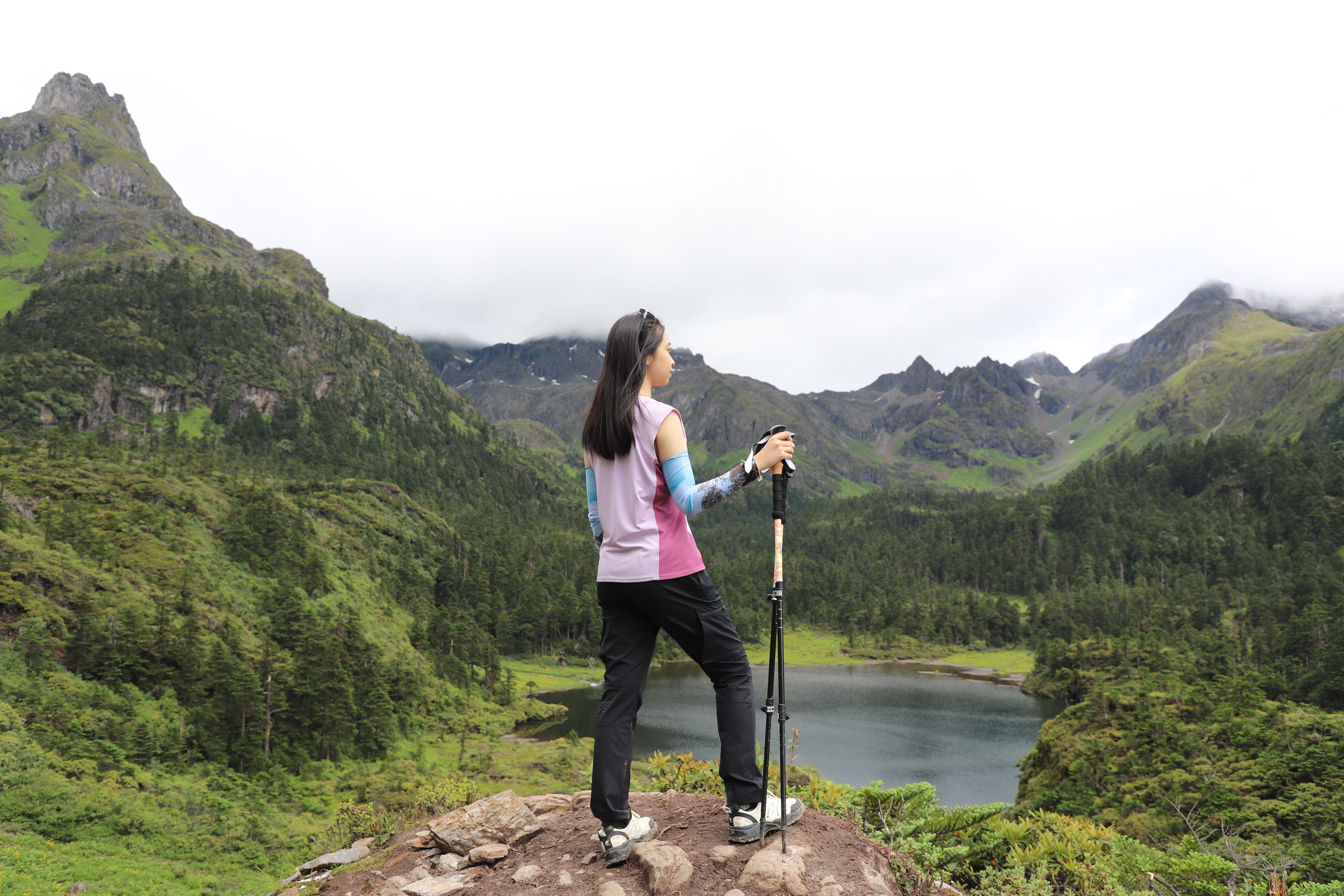 Cap Sleeve Hiking Tank Top - Pink