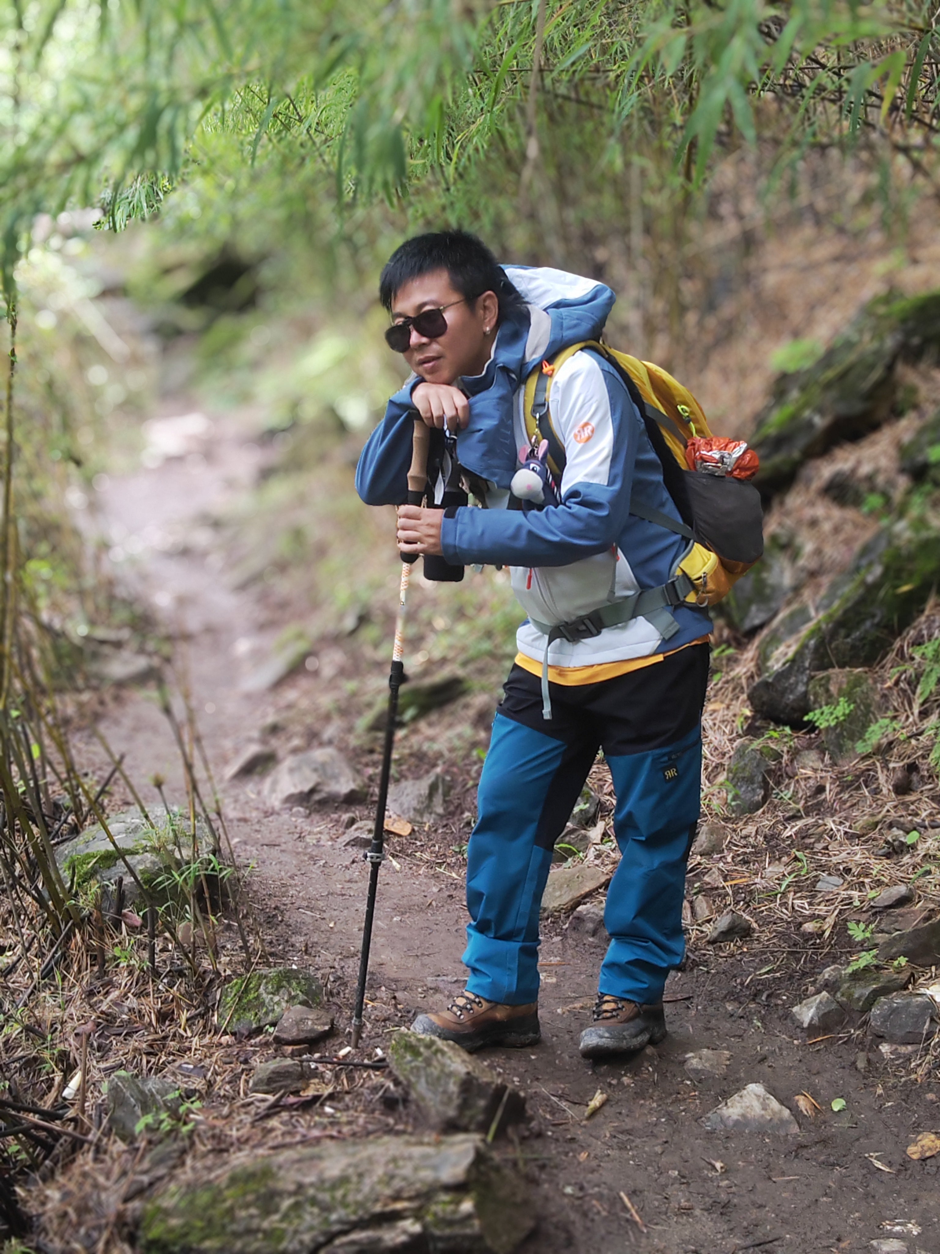 Men's Outdoor Hiking Pants - Black Blue