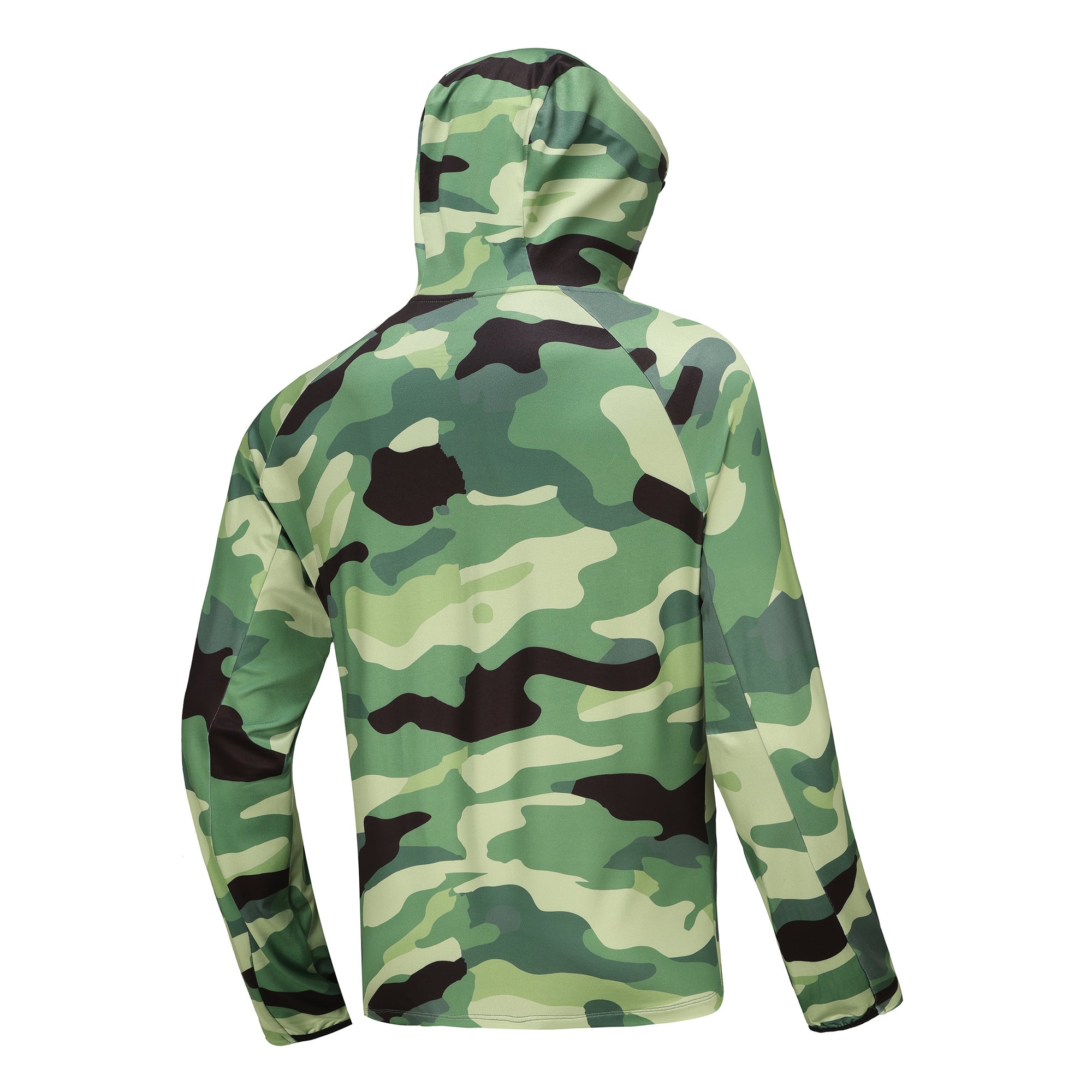 Men's Rash Guard Shirts UPF 50+ UV with Hoodie - Green Camo
