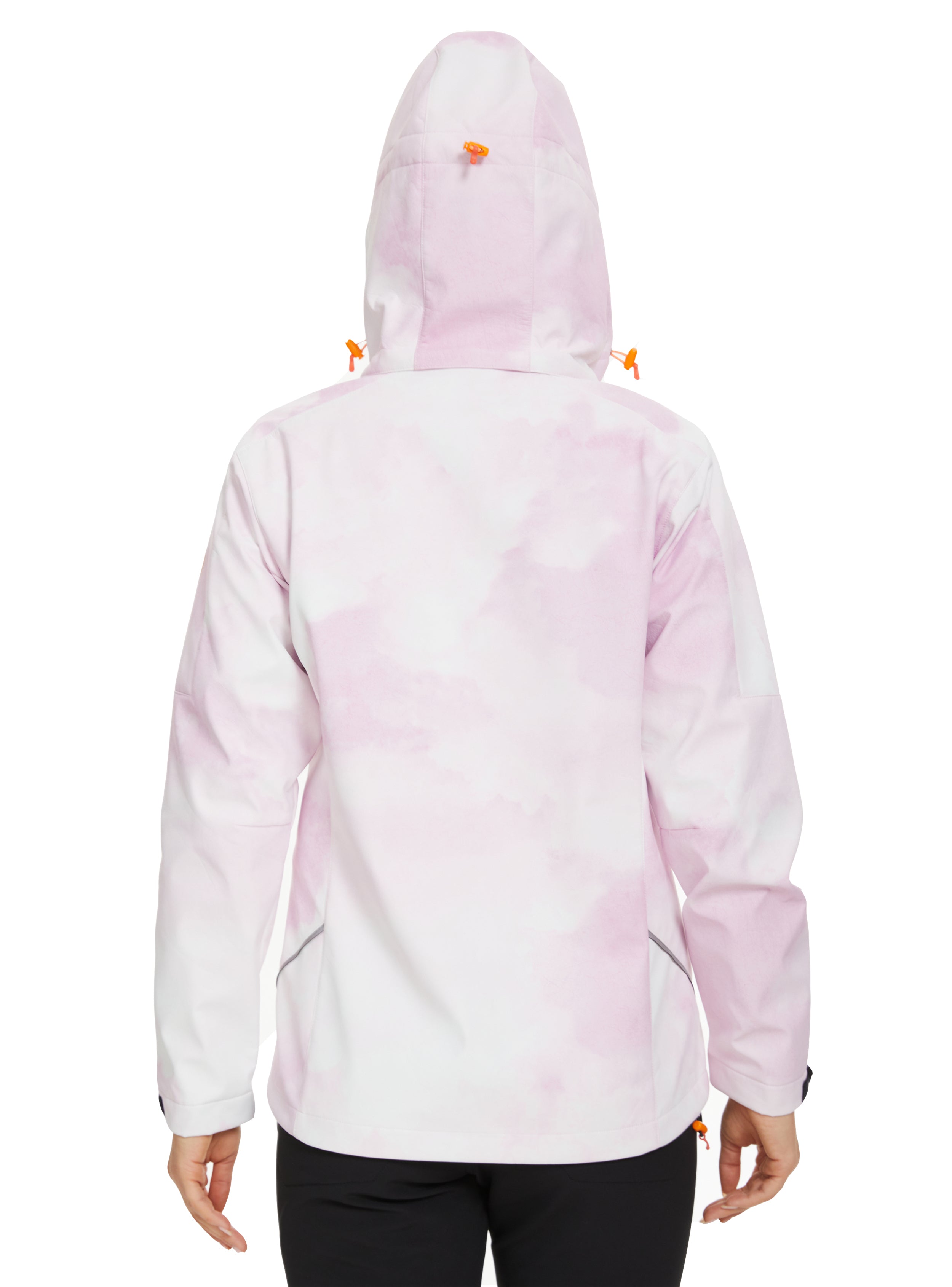 Women’s Winter Jacket Fleece Lined Skiing Windproof - White Pink