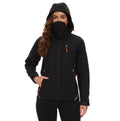 Women’s Softshell Jacket Fleece Lined 5 Pockets Reflective - Black