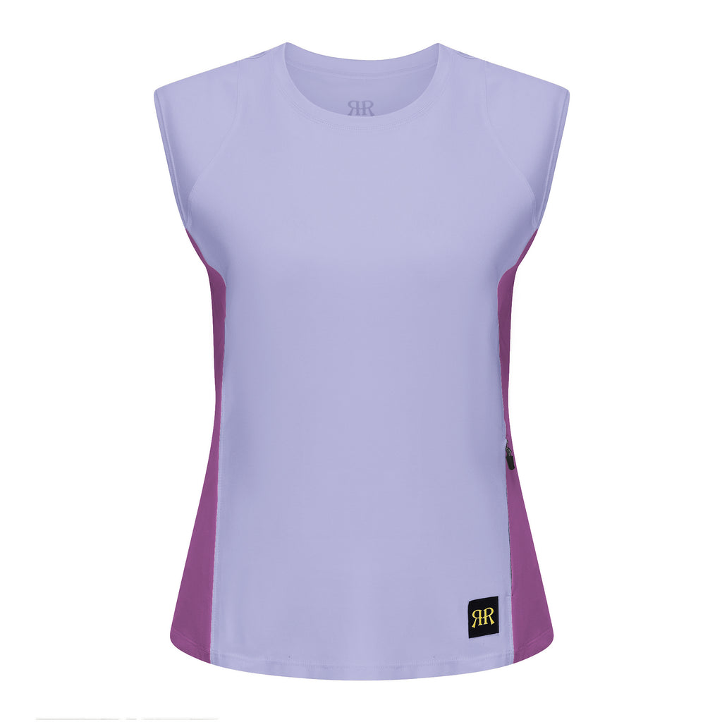 Cap Sleeve Hiking Tank Top - Purple