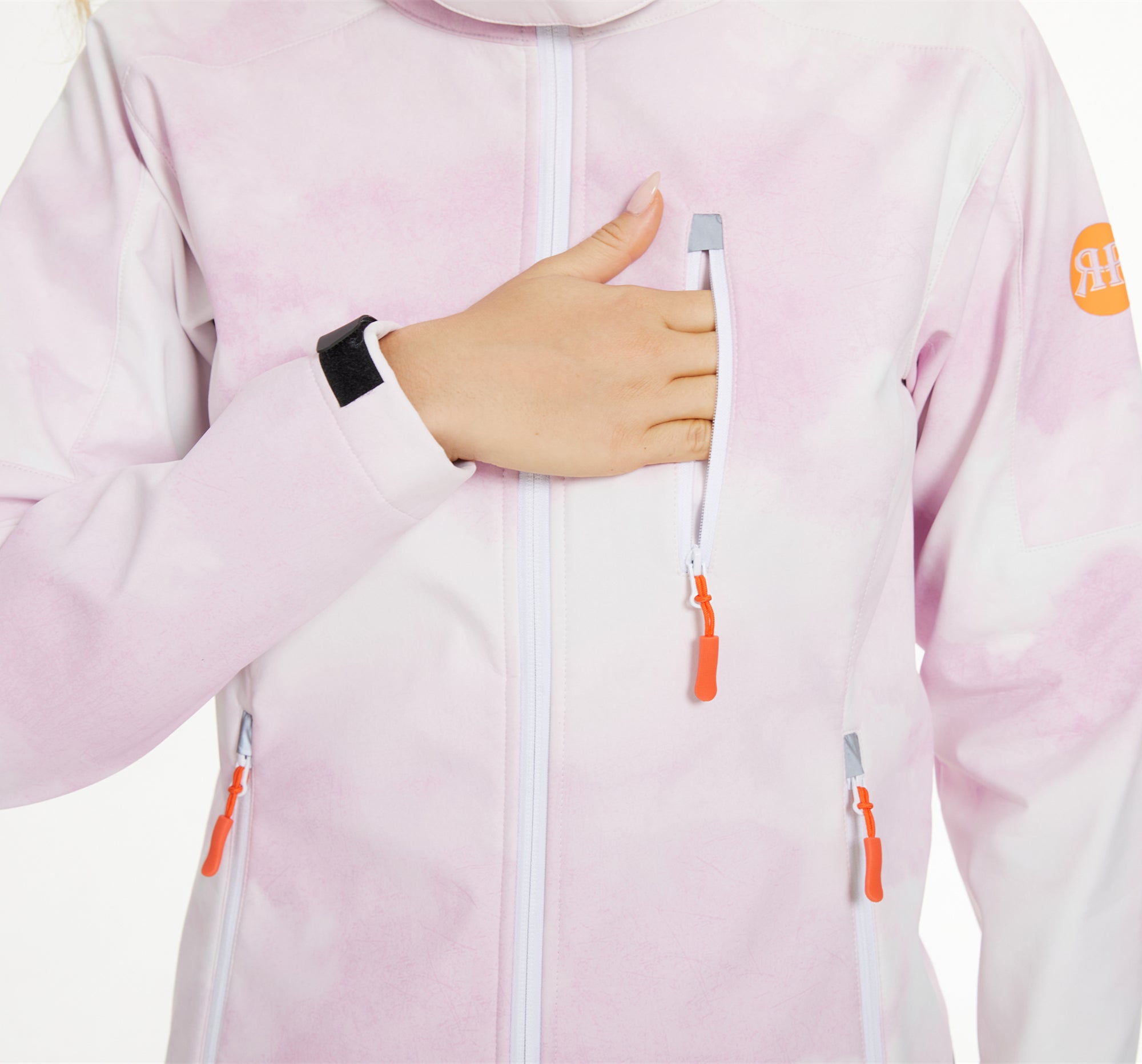 Women’s Winter Jacket Fleece Lined Skiing Windproof - White Pink