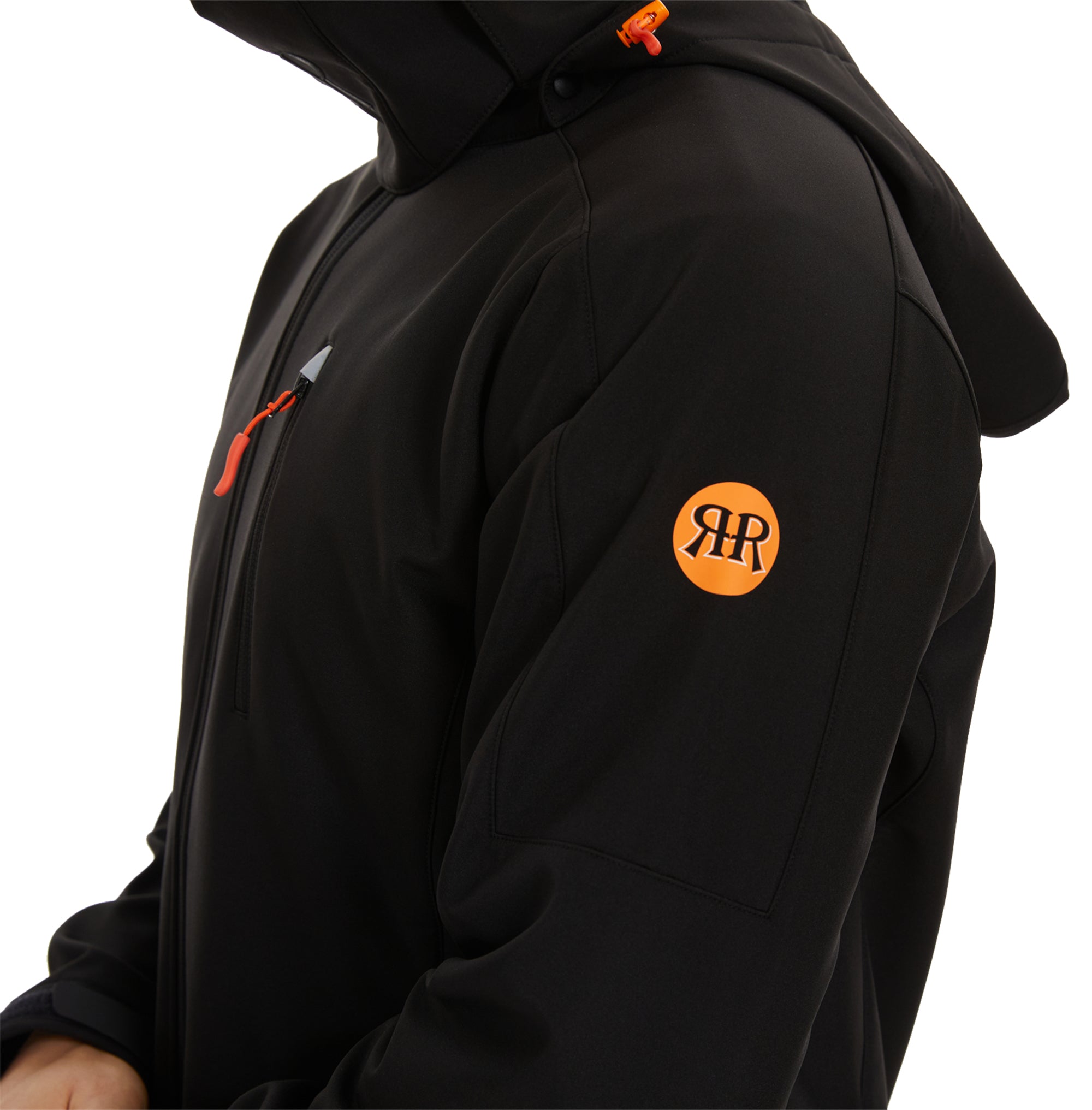 Men's Winter Jacket Softshell Fleece Lined 5 Pockets Reflective - Black