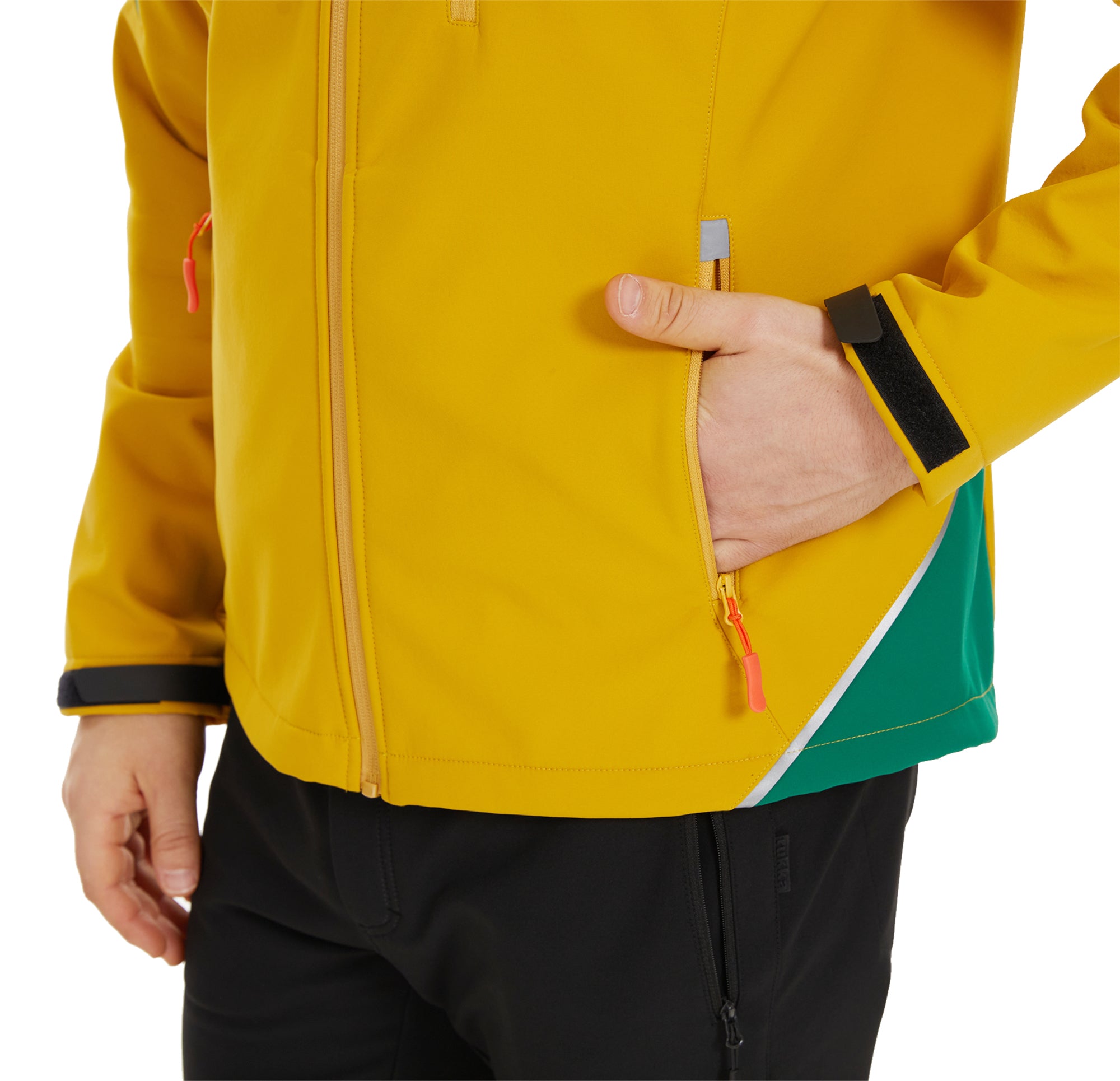 Men’s Skating Softshell Jacket Fleece Lined Windproof - Yellow
