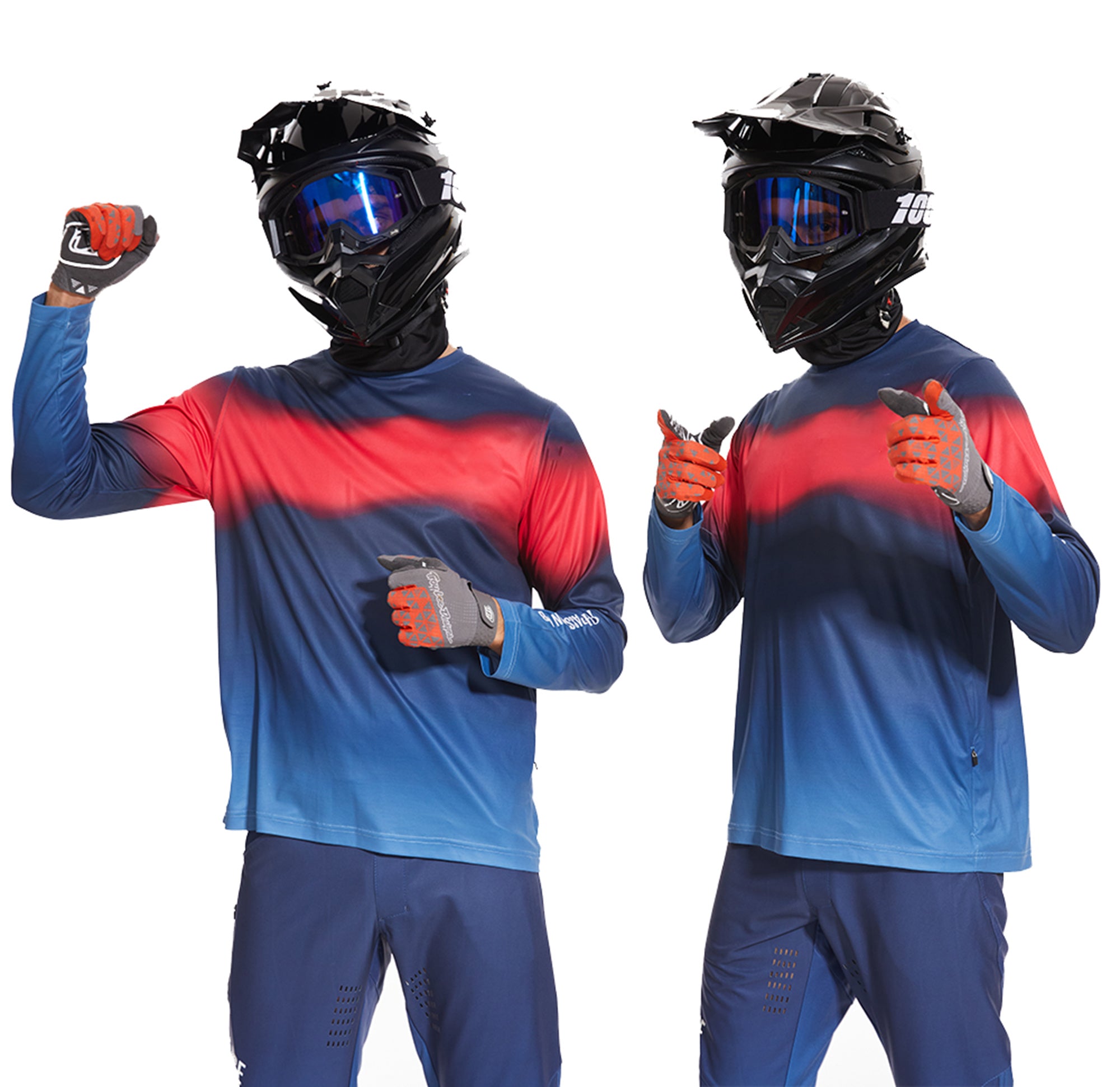 MTB Downhill Pants and Jersey - Gradient Blue