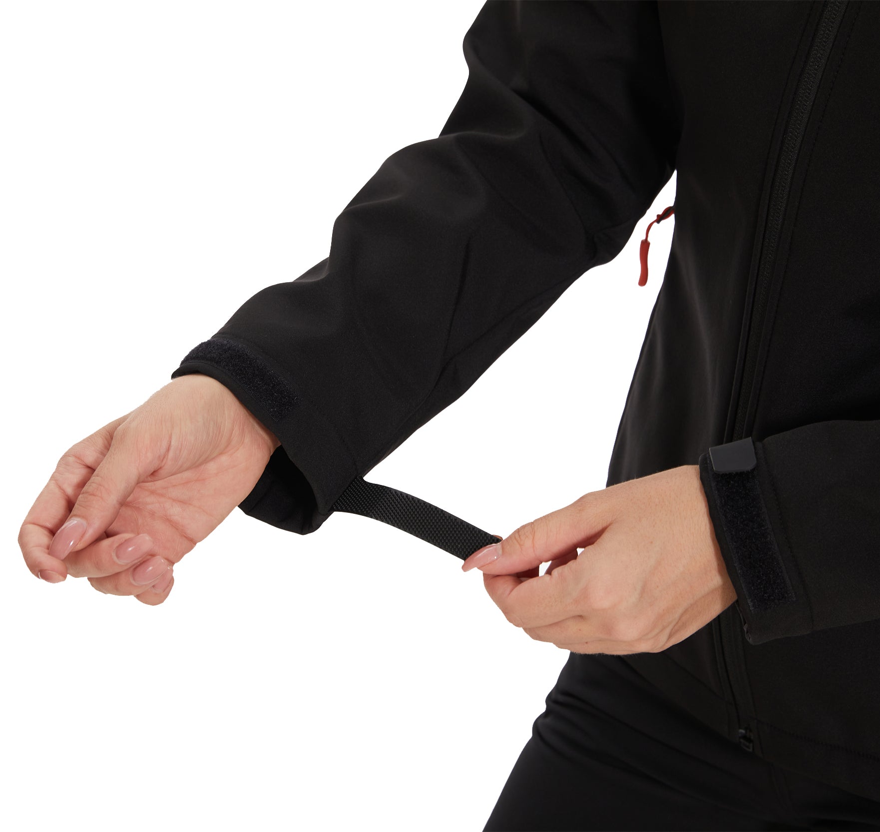 Women’s Softshell Jacket Fleece Lined 5 Pockets Reflective - Black