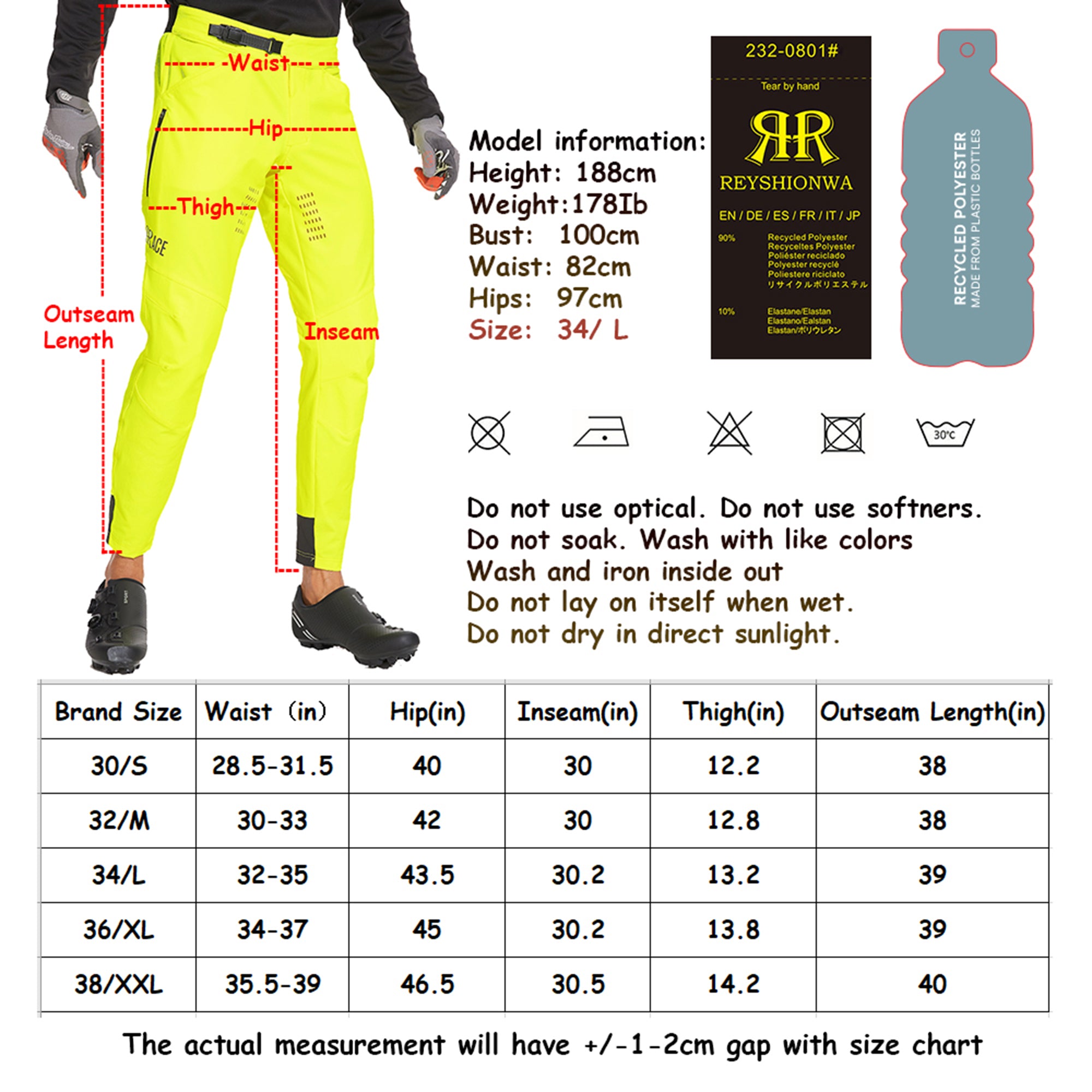 MTB Downhill Pants and Jersey - Fluorescent Yellow