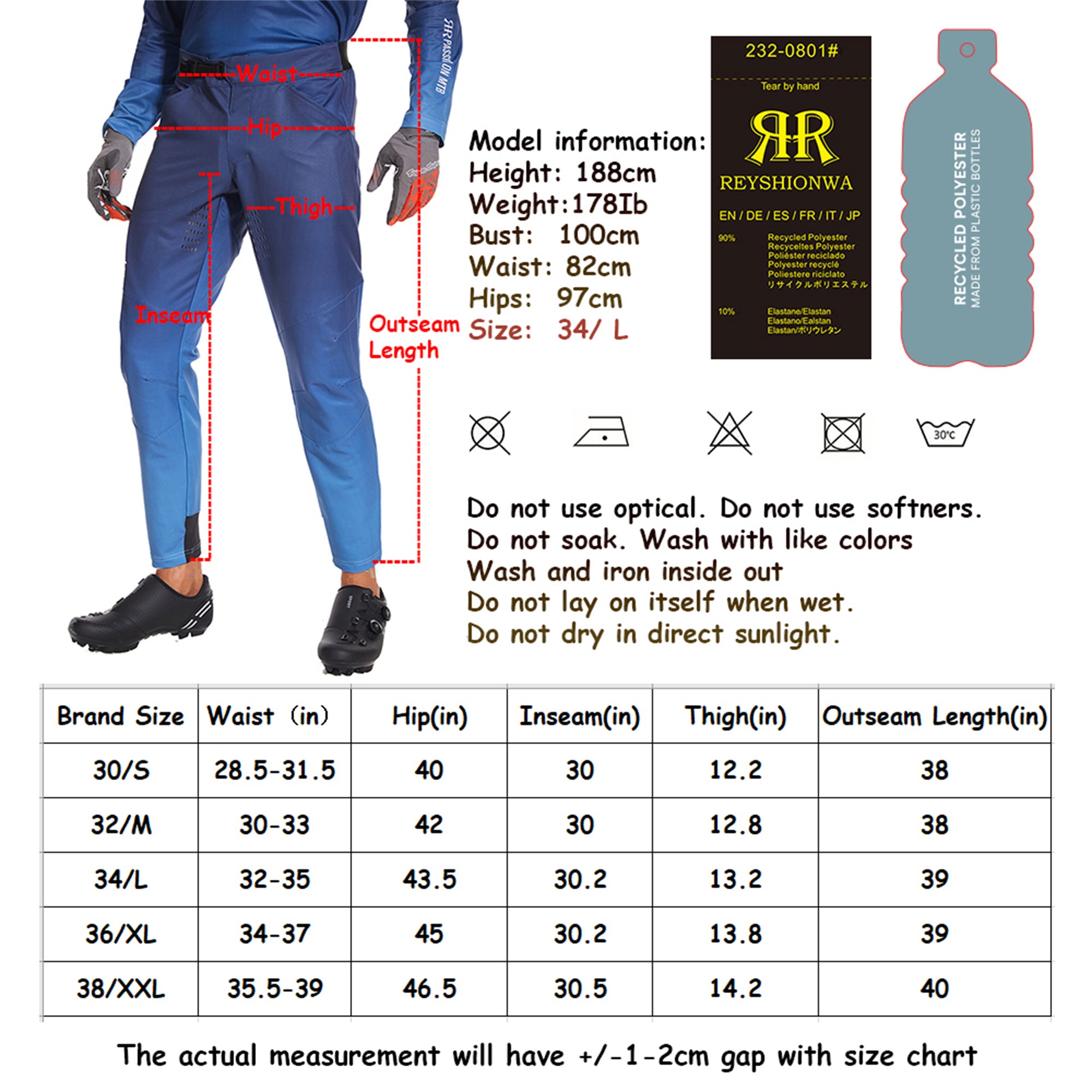 MTB Downhill Pants and Jersey - Gradient Blue
