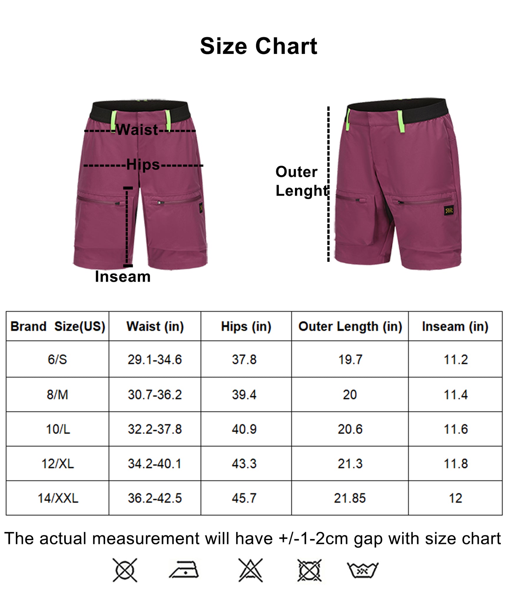 Women's Hiking Cargo Shorts - Dark Purple