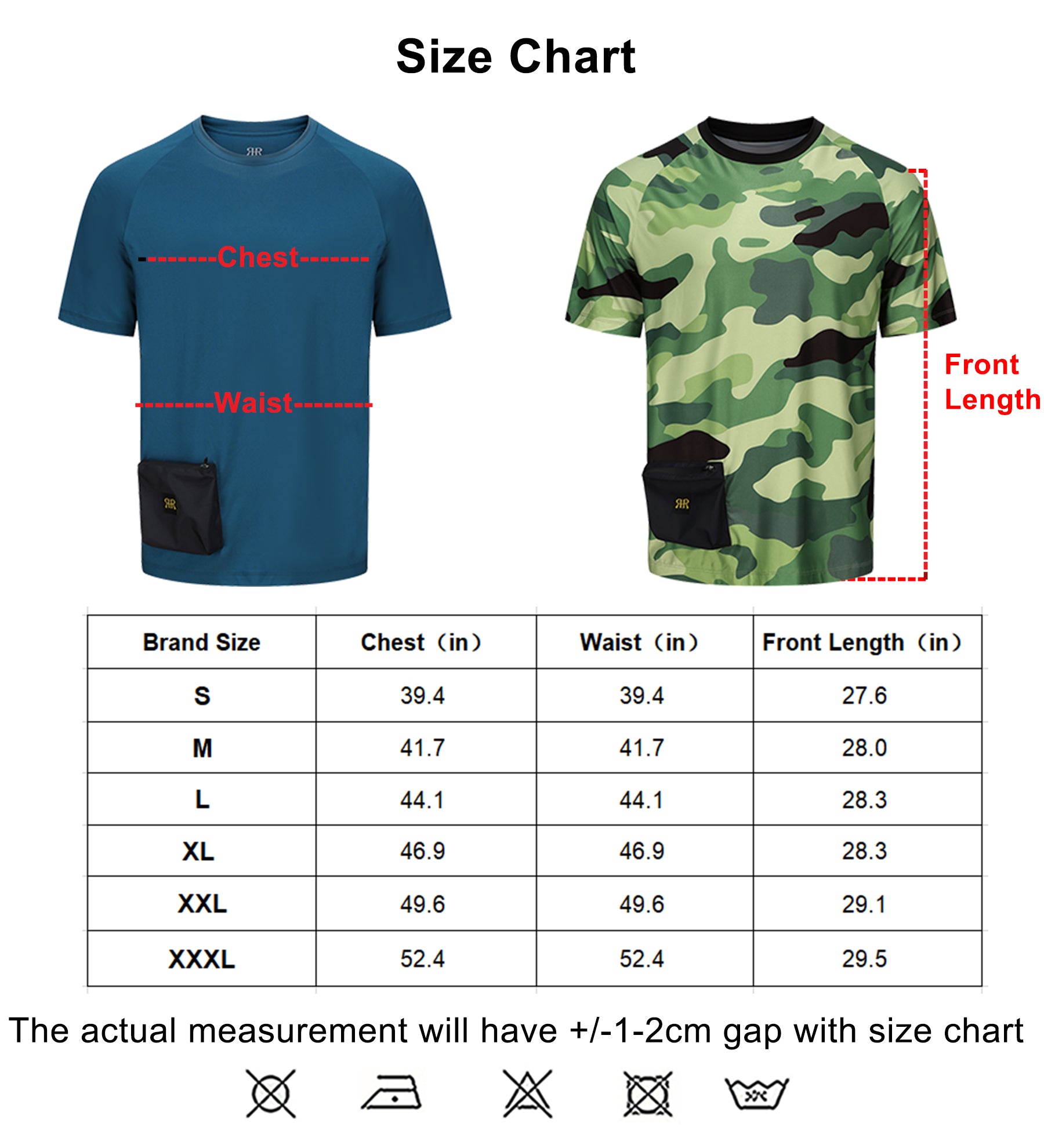 Men's Hiking Crew T-shirts - Blue