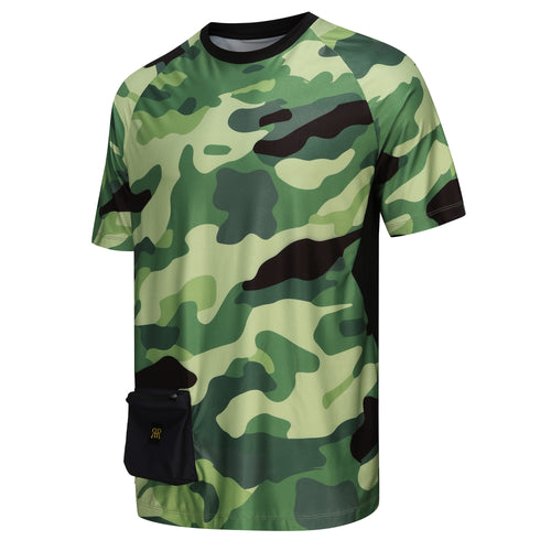 Men's Hiking Crew T-shirts - Green Camo