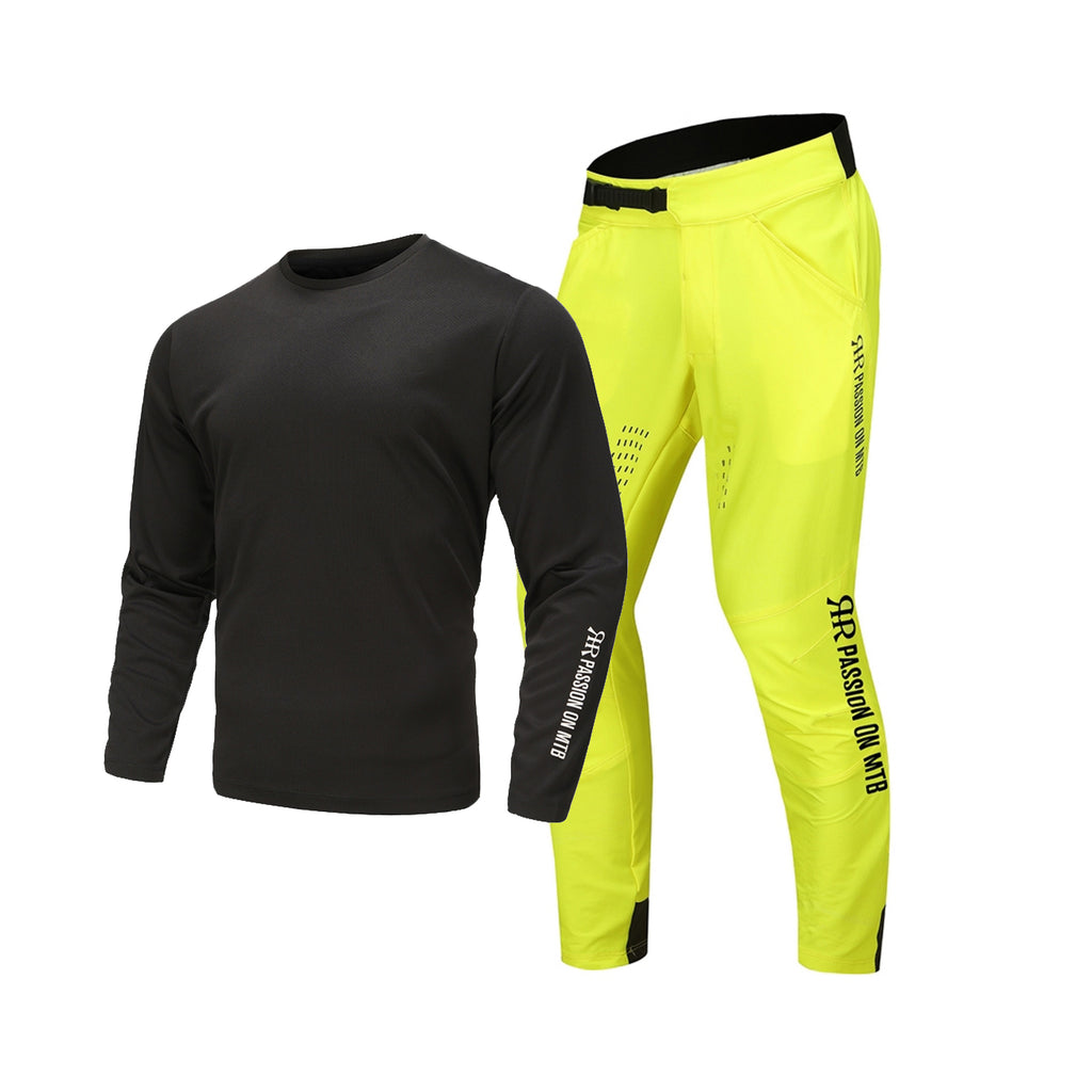 MTB Downhill Pants and Jersey - Fluorescent Yellow