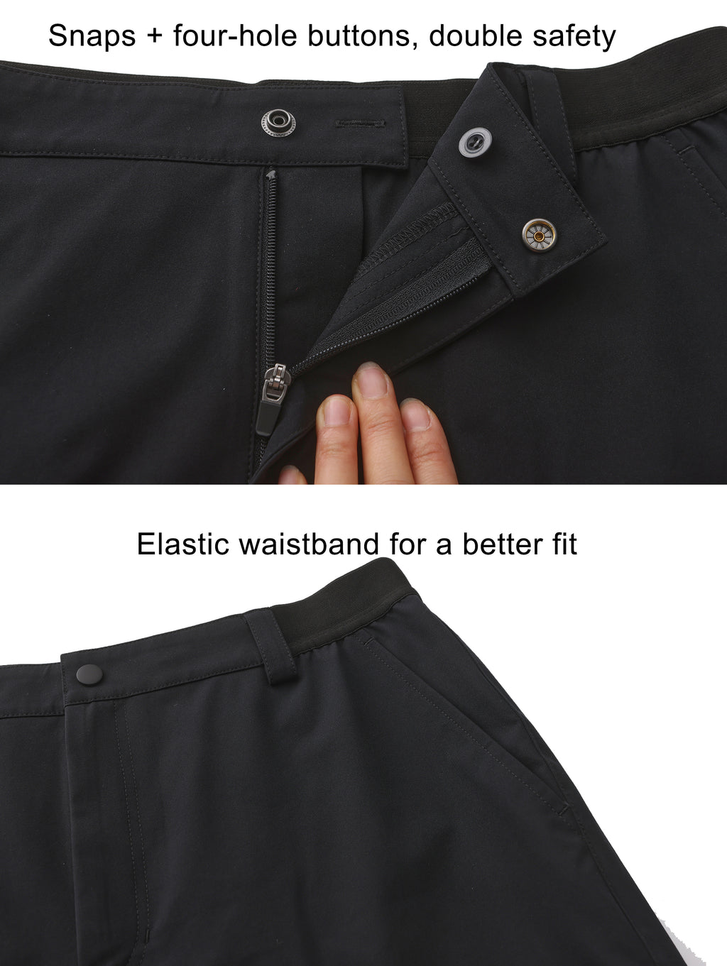 Men's Outdoor Hiking Pants - Black Blue