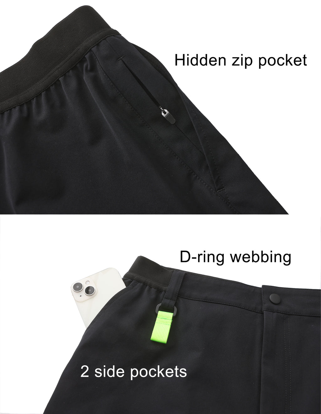 Men's Outdoor Hiking Pants - Black Blue