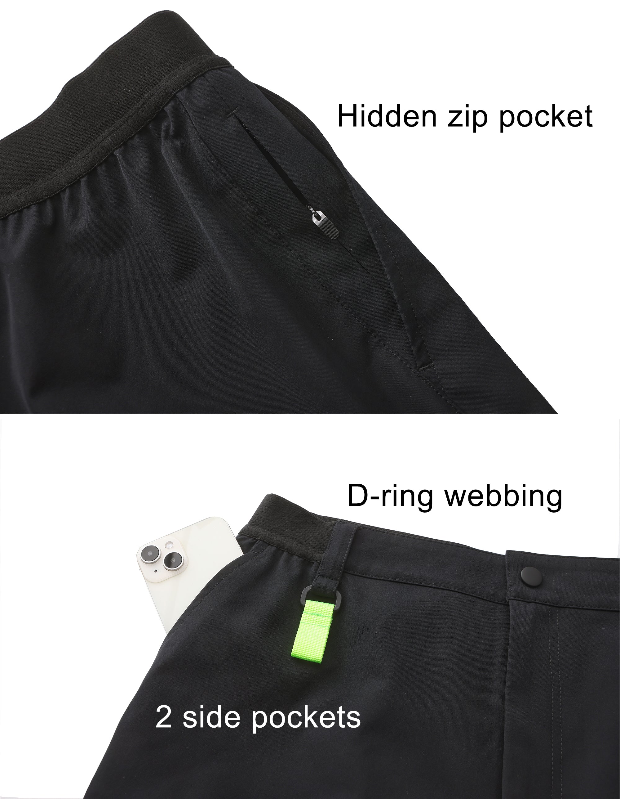 Men's Outdoor Hiking Pants - Black Blue