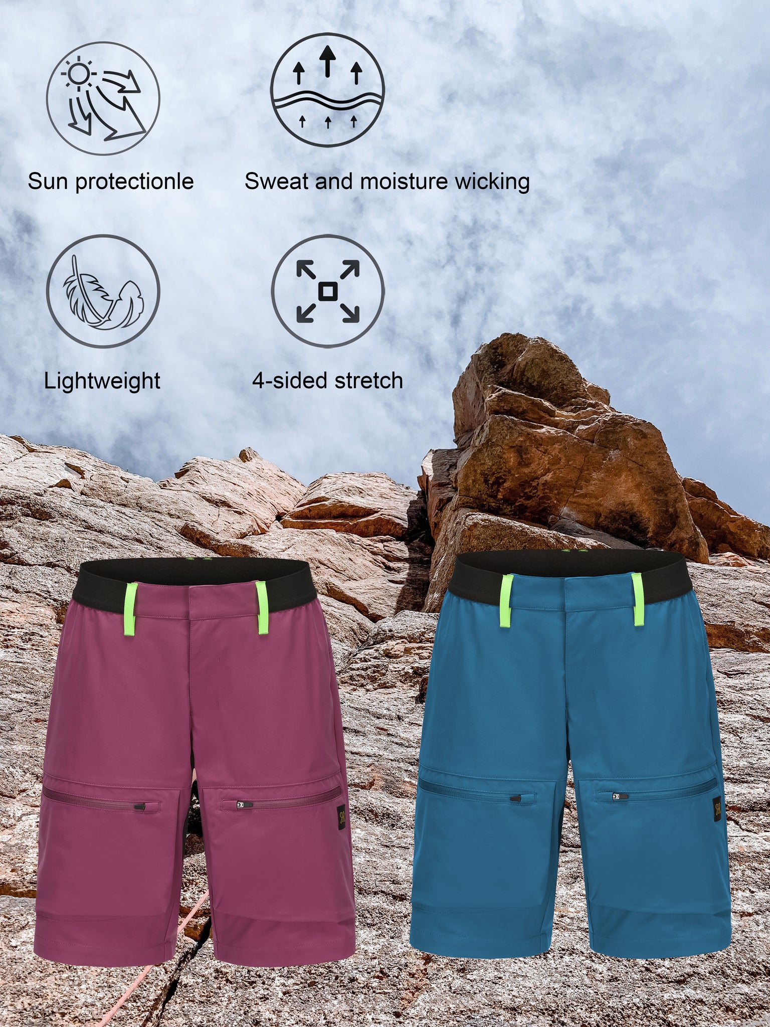 Women's Hiking Cargo Shorts - Dark Purple