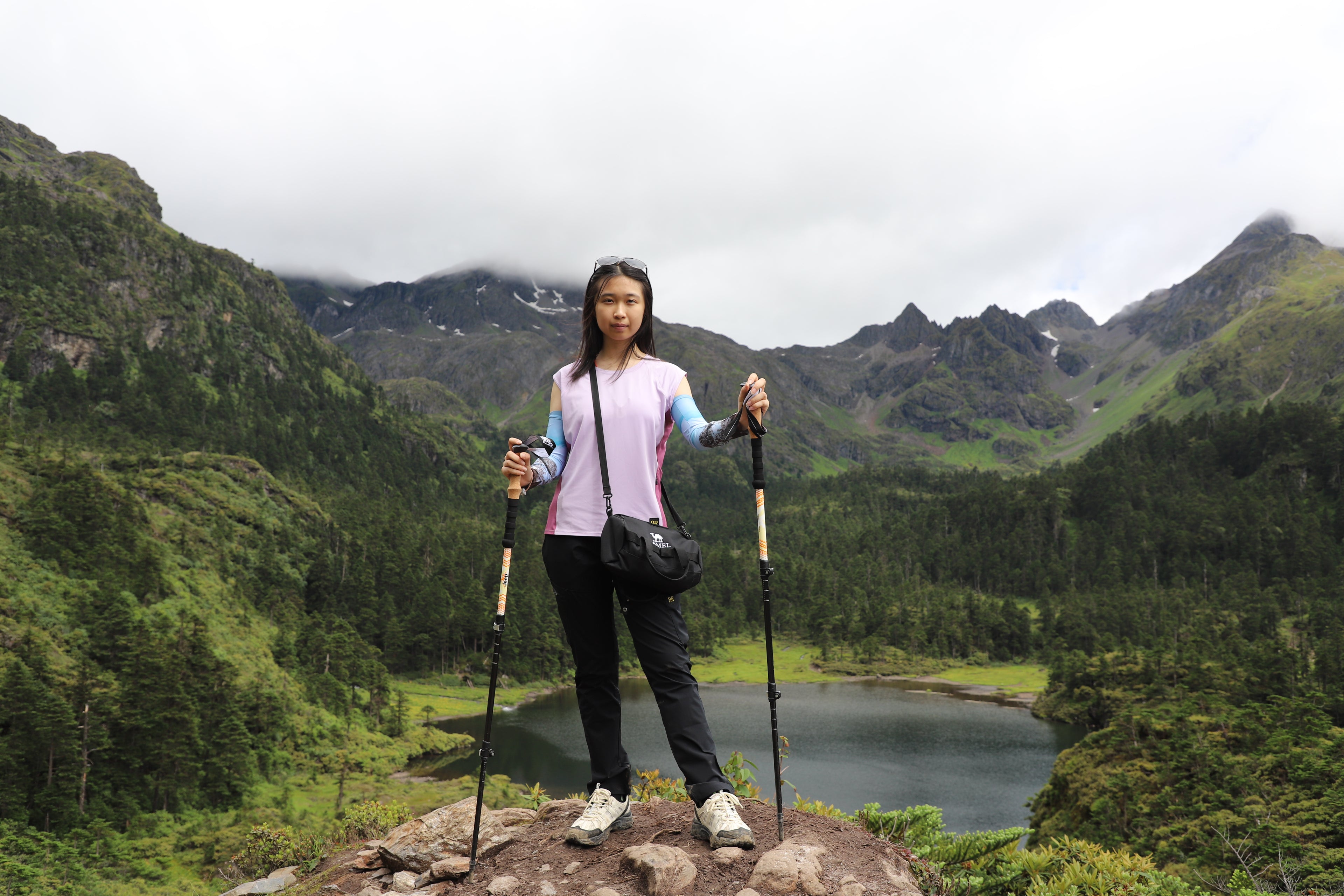 Cap Sleeve Hiking Tank Top - Purple